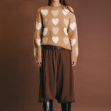 Pearl with Heart Pattern Sweater