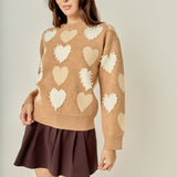 Pearl with Heart Pattern Sweater