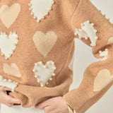 Pearl with Heart Pattern Sweater