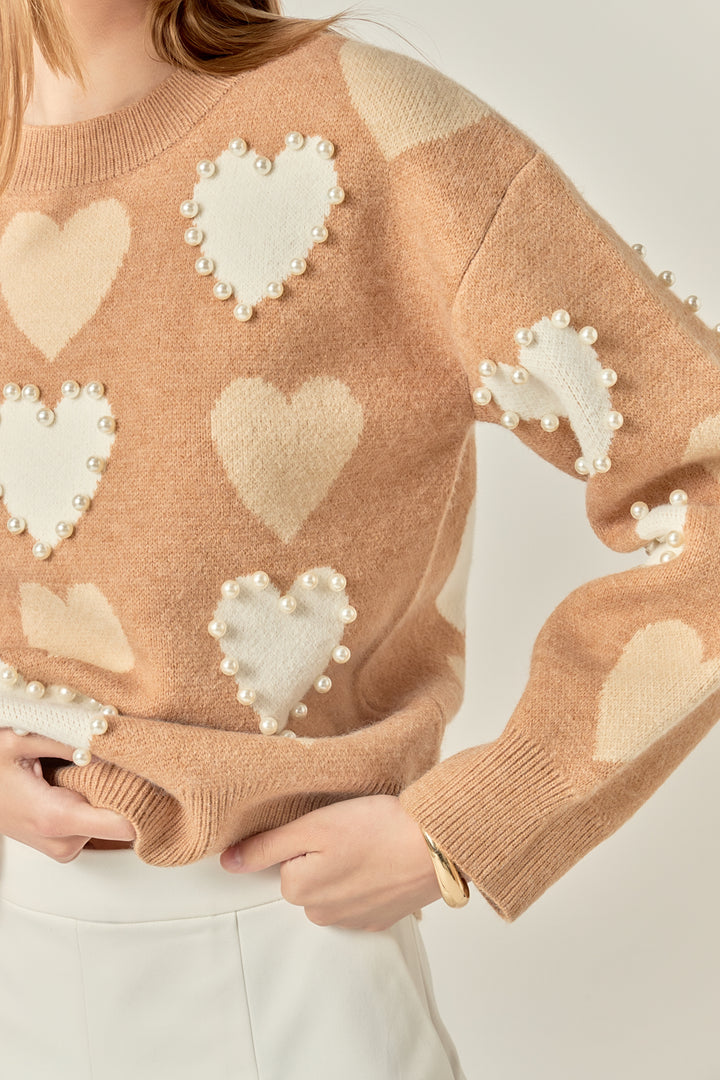 Pearl Detail Flower Sweater main image 0