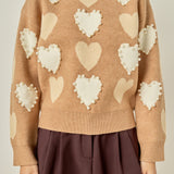 Pearl with Heart Pattern Sweater