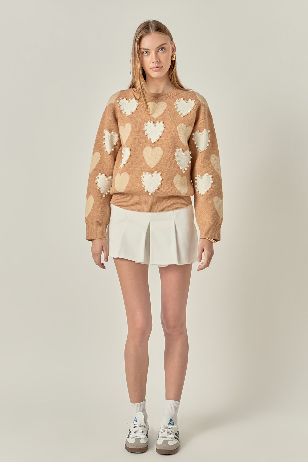 Pearl with Heart Pattern Sweater – English Factory