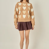 Pearl with Heart Pattern Sweater