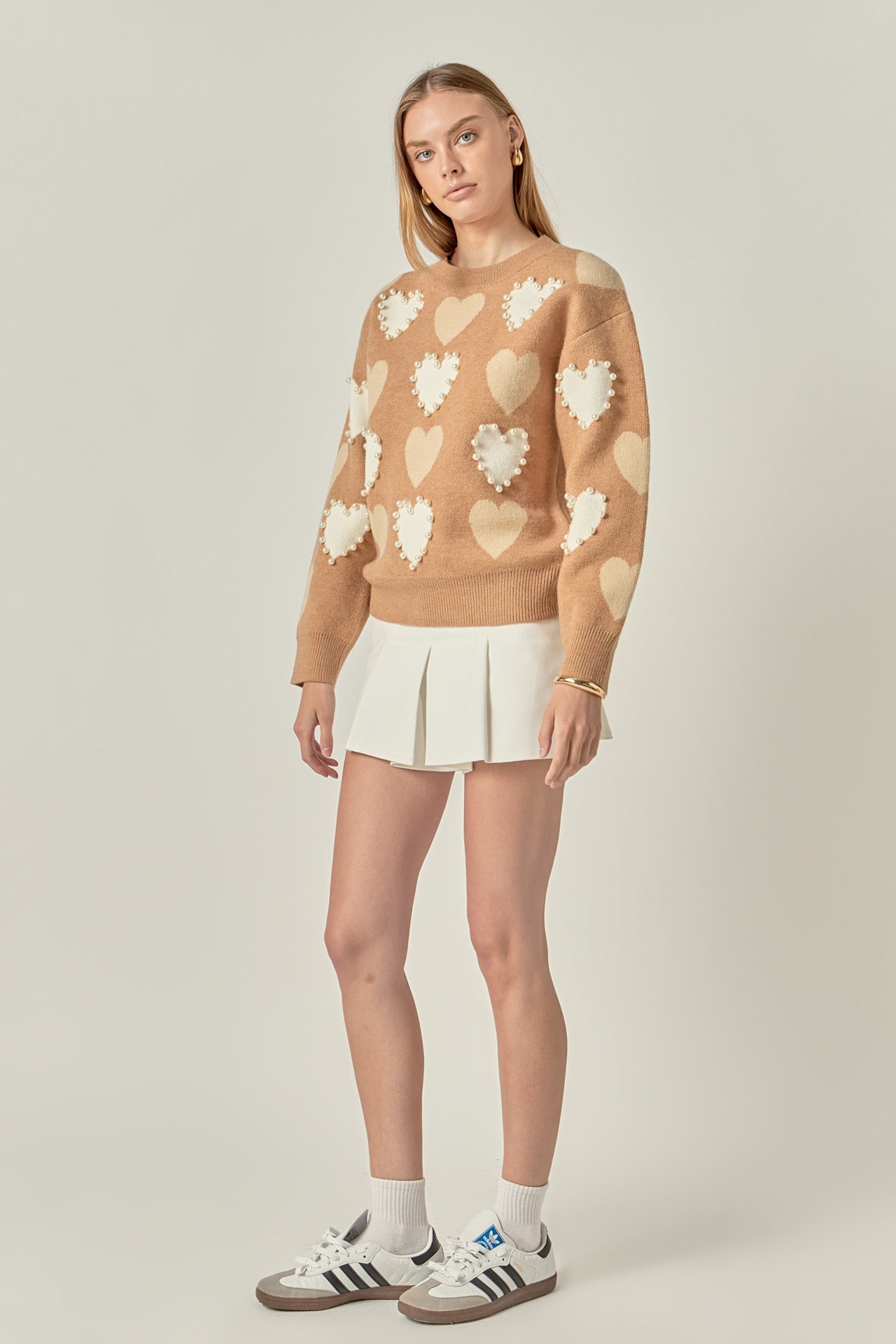 Pearl with Heart Pattern Sweater – English Factory