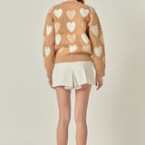 Pearl with Heart Pattern Sweater