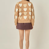 Pearl with Heart Pattern Sweater