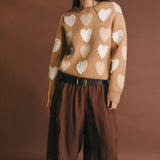 Pearl with Heart Pattern Sweater