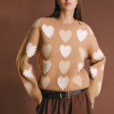 Pearl with Heart Pattern Sweater