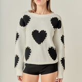 Long-Sleeve Heart Sweater