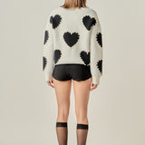 Long-Sleeve Heart Sweater