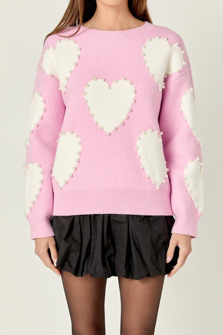 Love Heart Printed Thickened Long-sleeved O Neck Fashion Oversized Street Jumper Sweater main image 1