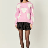 Long-Sleeve Heart Sweater