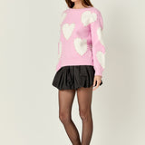 Long-Sleeve Heart Sweater