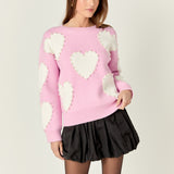 Long-Sleeve Heart Sweater