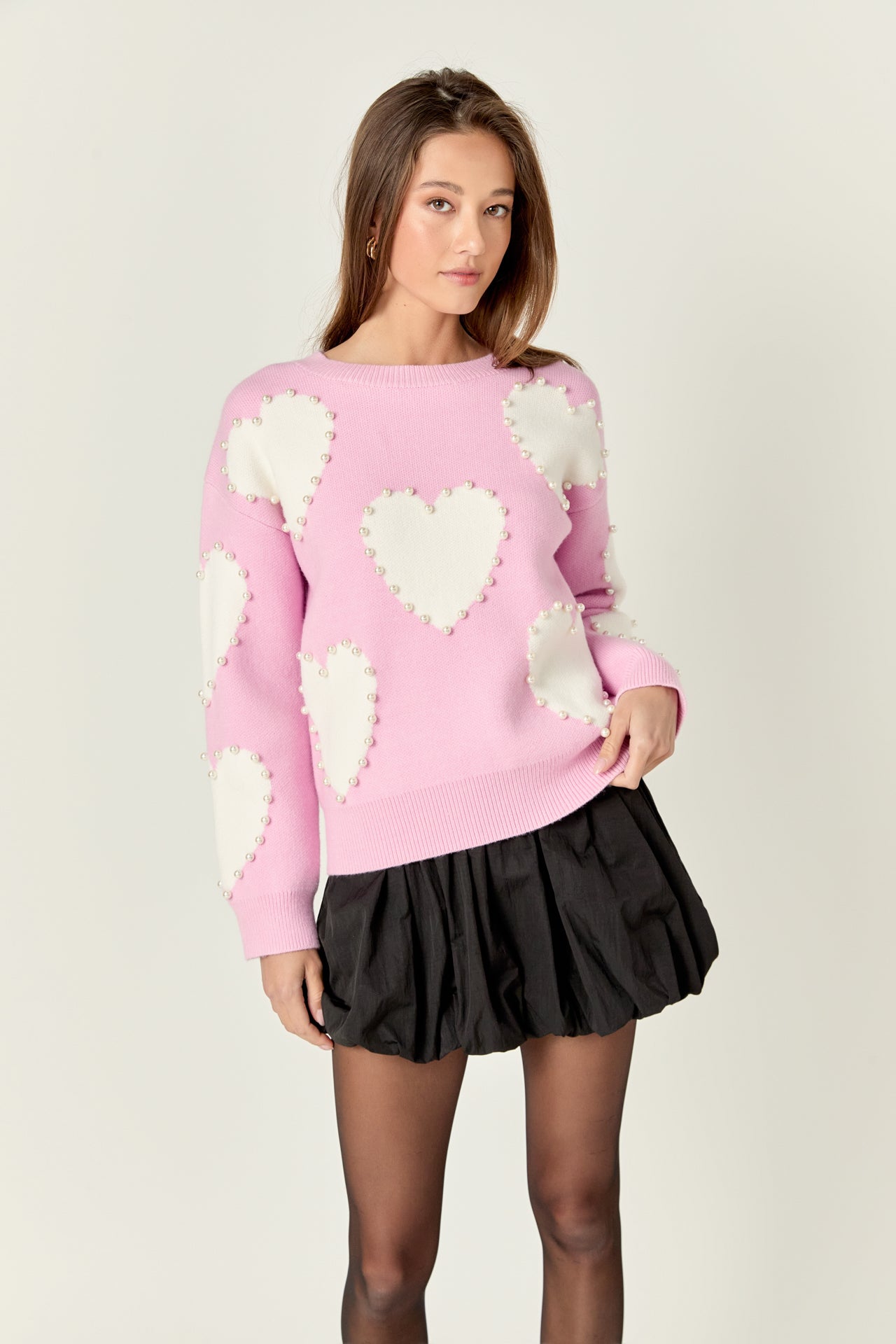 Long-Sleeve Heart Sweater