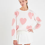 Long-Sleeve Heart Sweater