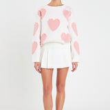 Long-Sleeve Heart Sweater