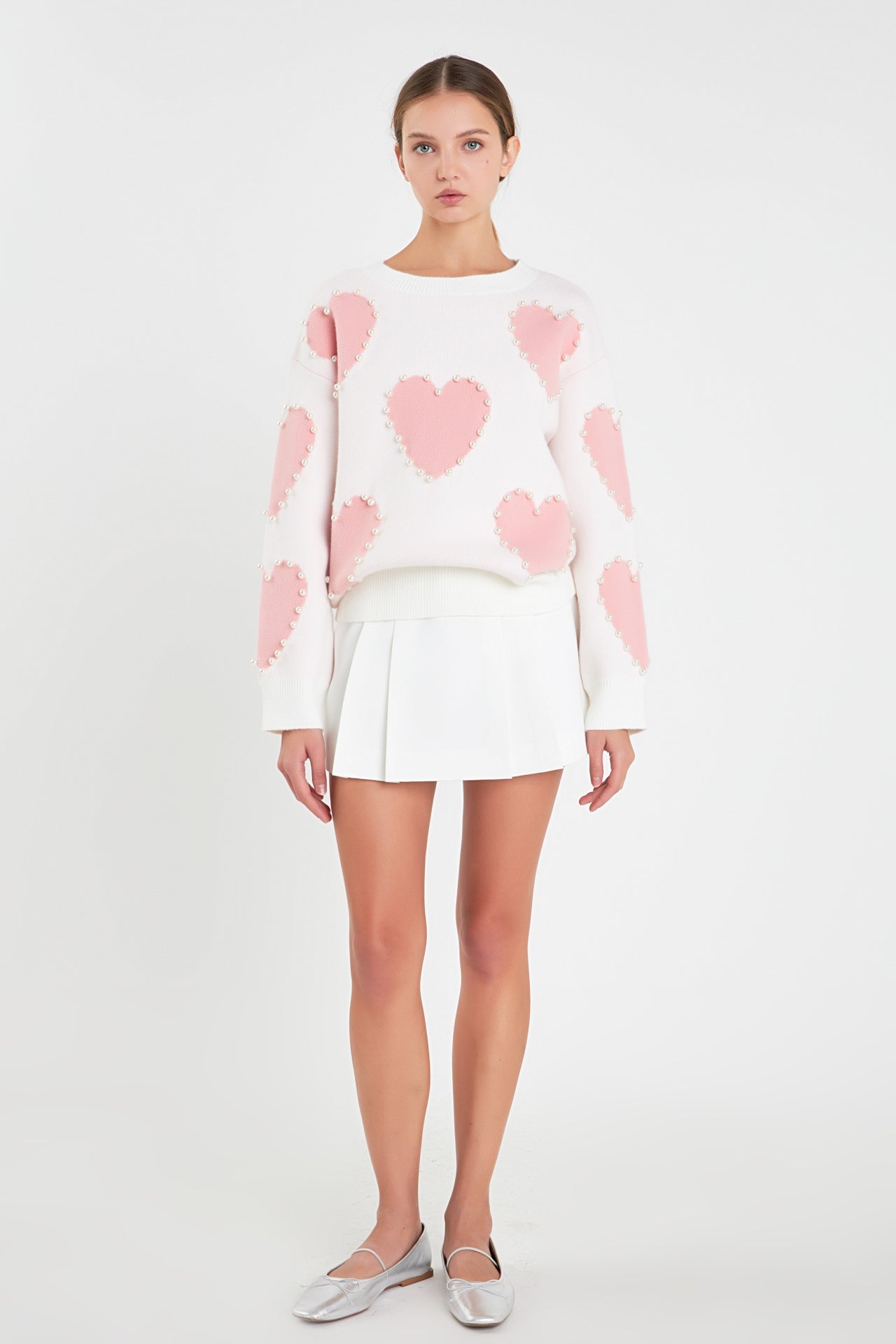 Long-Sleeve Heart Sweater