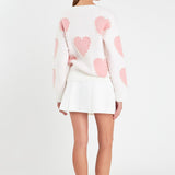 Long-Sleeve Heart Sweater