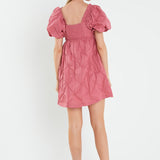 Textured Babydoll Mini Dress