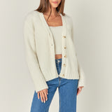 Fuzzy Button-Up Cardigan