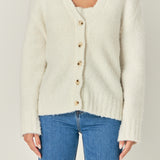 Fuzzy Button-Up Cardigan