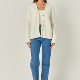 Fuzzy Button-Up Cardigan
