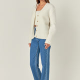 Fuzzy Button-Up Cardigan