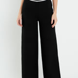 High-Waisted Wide-Leg Knit Pants