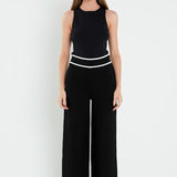 High-Waisted Wide-Leg Knit Pants