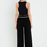 High-Waisted Wide-Leg Knit Pants