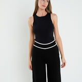 High-Waisted Wide-Leg Knit Pants