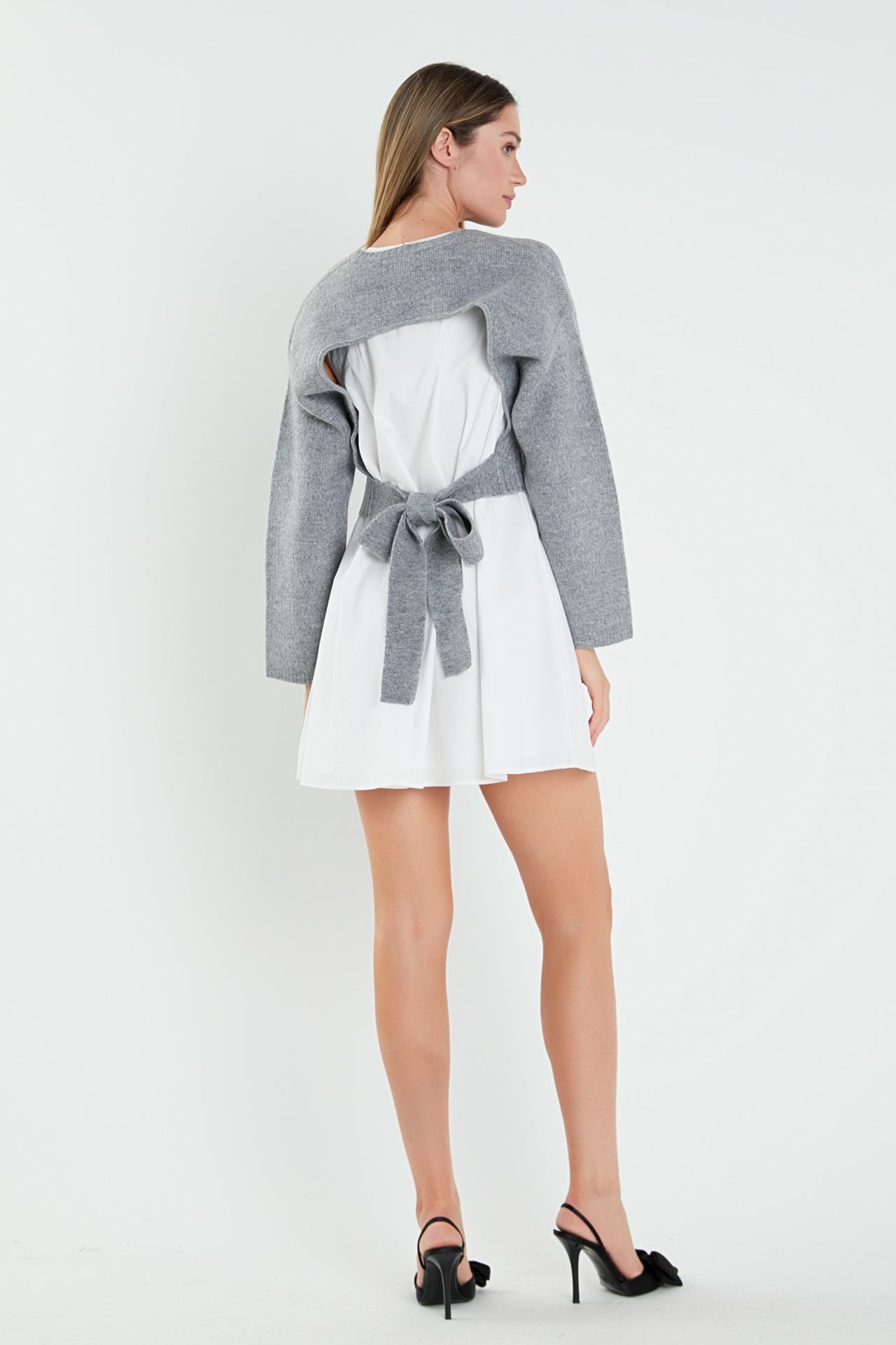 Sweater with Poplin Mini Dress English Factory Sweater with Poplin Mini Dress English Factory