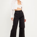 High-Waisted Wide Leg Cargo Pants