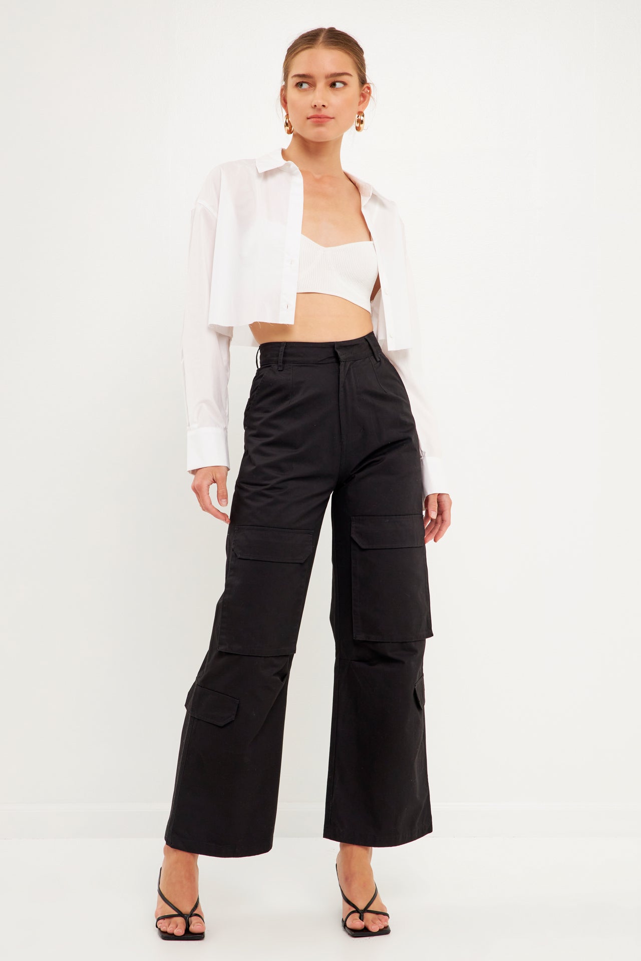 High-Waisted Wide Leg Cargo Pants