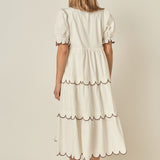 Scalloped Edge Midi Dress