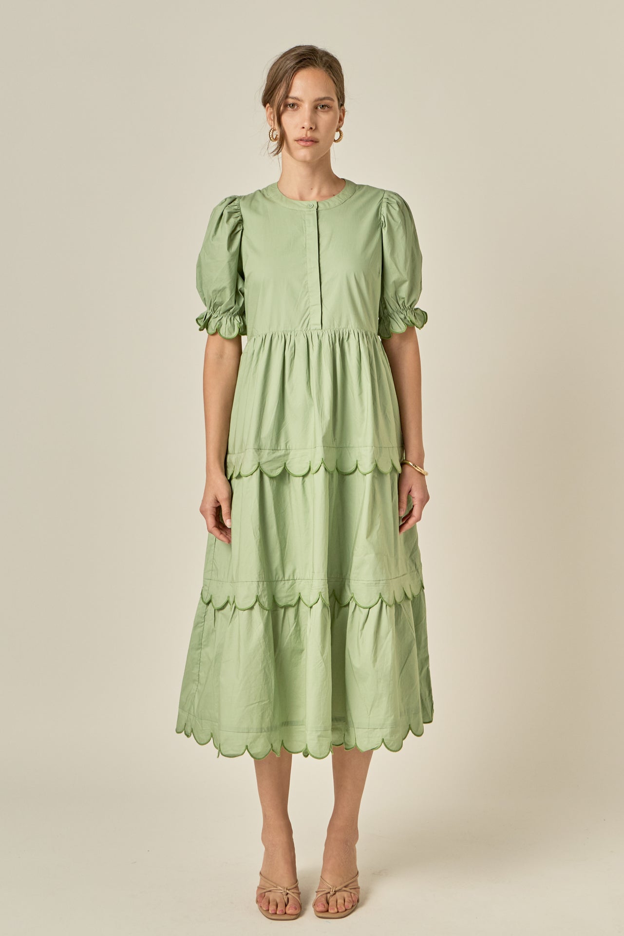 Stitch Detailed Midi Dress English Factory Stitch Detailed Midi Dress English Factory