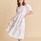 Scalloped Edge Midi Dress