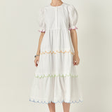 Scalloped Edge Midi Dress