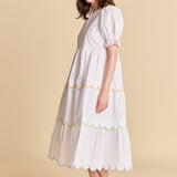 Scalloped Edge Midi Dress
