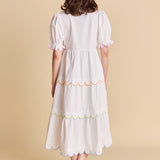 Scalloped Edge Midi Dress