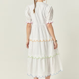 Scalloped Edge Midi Dress
