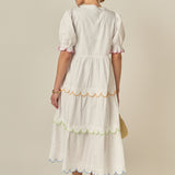 Scalloped Edge Midi Dress