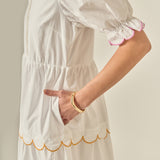 Scalloped Edge Midi Dress