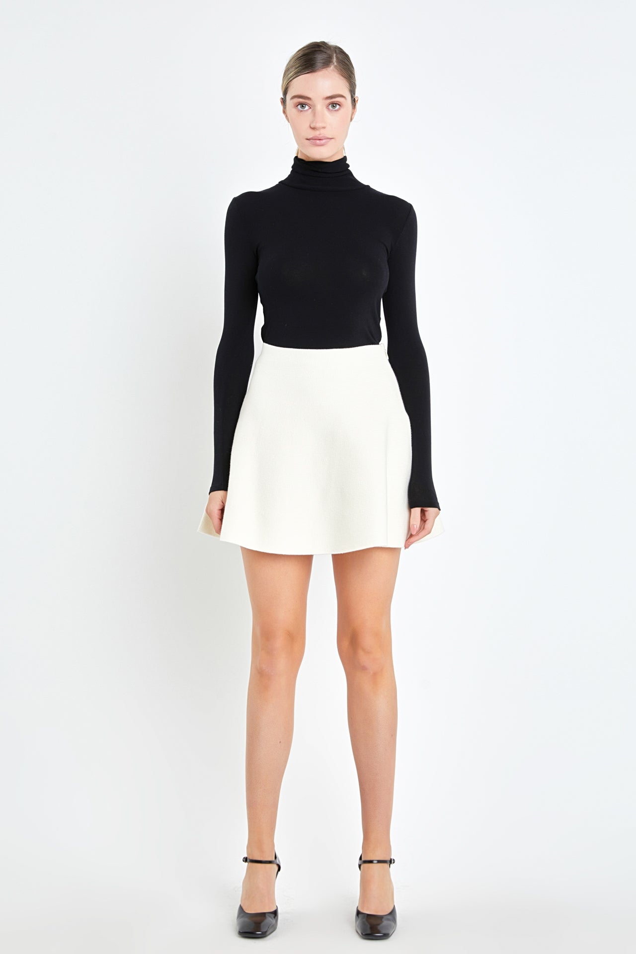 High-Waisted A-Line Mini Skirt