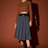 Cropped Ribbed Knit Sweater