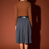 Cropped Ribbed Knit Sweater