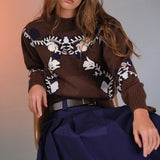 Floral Embroidered Knit Sweater