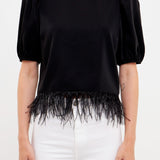 Black Feather Edge Top