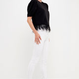 Black Feather Edge Top